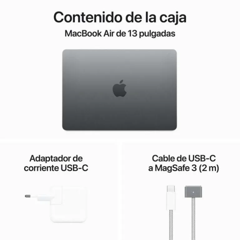 Portátil Apple MacBook Air 13 M3 8GB 256GB 13" macOS Gris Espacial
