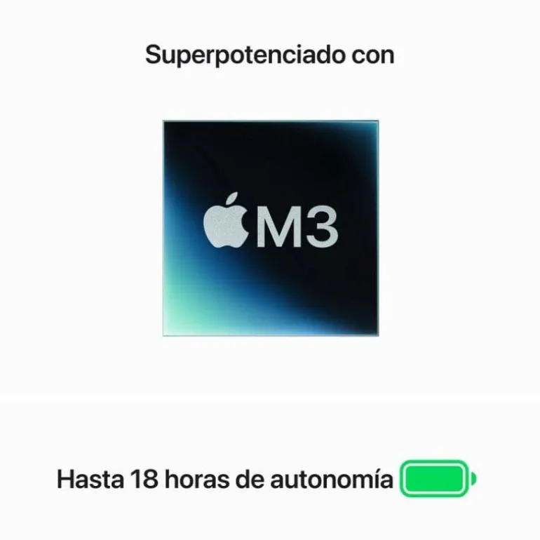 Portátil Apple MacBook Air 13 M3 8GB 256GB 13" macOS Blanco Estrella