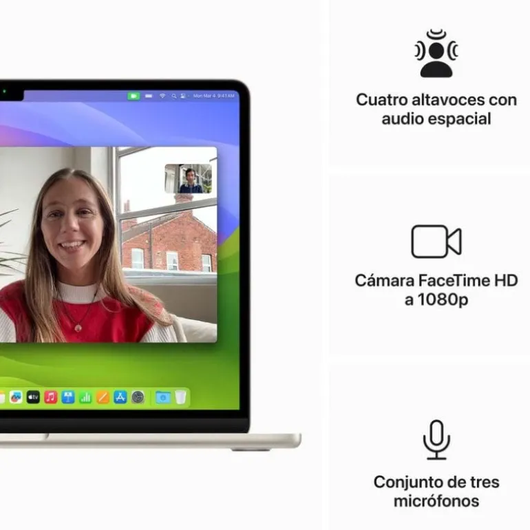 Portátil Apple MacBook Air 13 M3 8GB 256GB 13" macOS Blanco Estrella