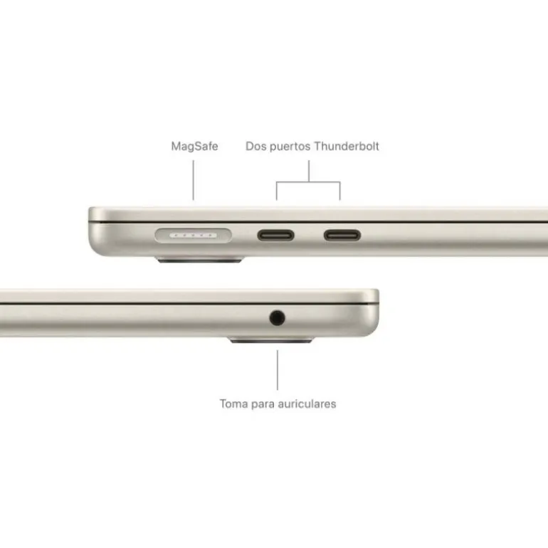 Portátil Apple MacBook Air 13 M3 8GB 256GB 13" macOS Blanco Estrella