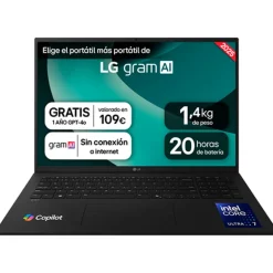 Portátil LG Gram AI 17ZD90T-G.AX88B U7-255H 32GB 1TB 17" FreeDOS