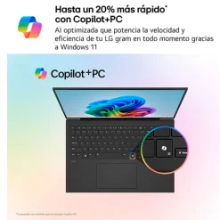 Portátil LG Gram Pro AI 16Z90TS U9-288V 32GB 1TB 16" W11H