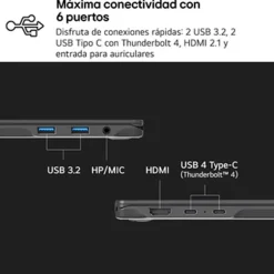 Portátil LG Gram Pro AI 16Z90TS U9-288V 32GB 1TB 16