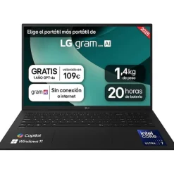 Portátil LG Gram 17Z90T U7-255H 32GB 1TB 17" W11P