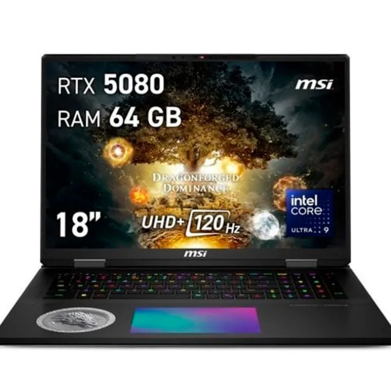 Portátil MSI Titan 18 HX Dragon Edition A2XWIG-227ES U9-285HX RTX 5080 64GB 4TB 18" UHD+ W11H