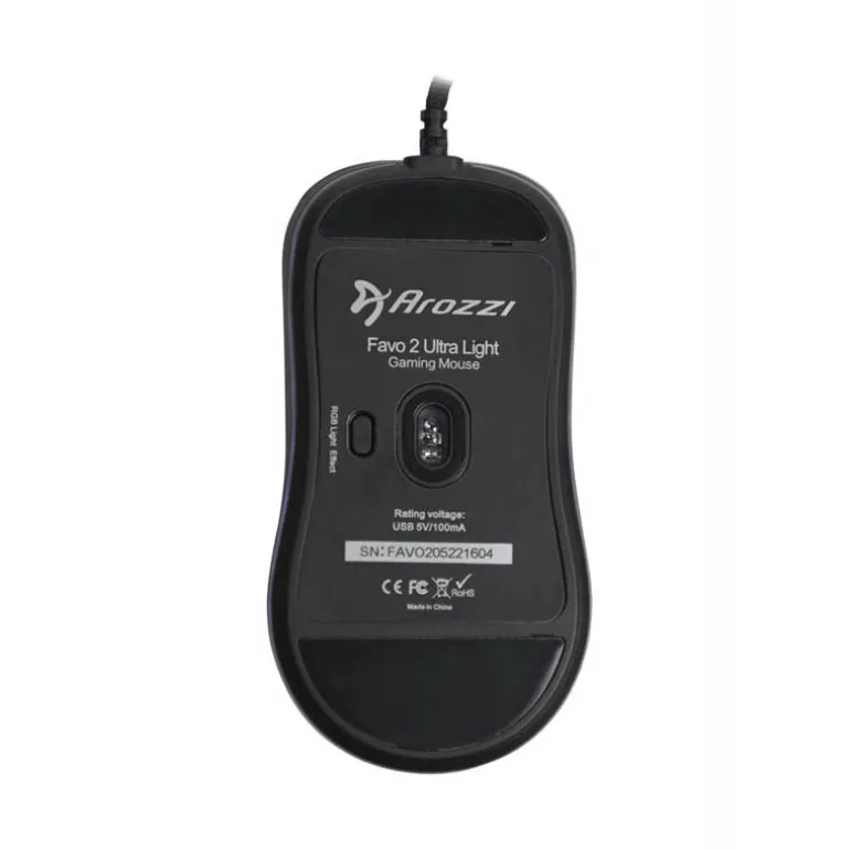 Ratón Arozzi Favo 2 Ultra Light Gaming 16000 Dpi Negro