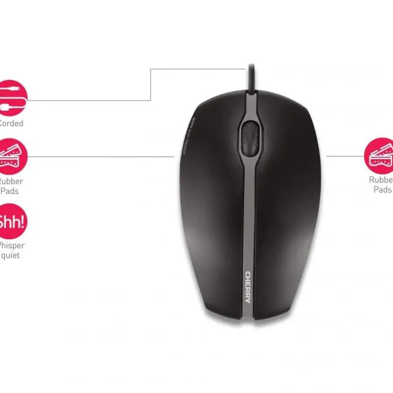 Ratón Cherry Gentix Silent 1000 DPI Negro