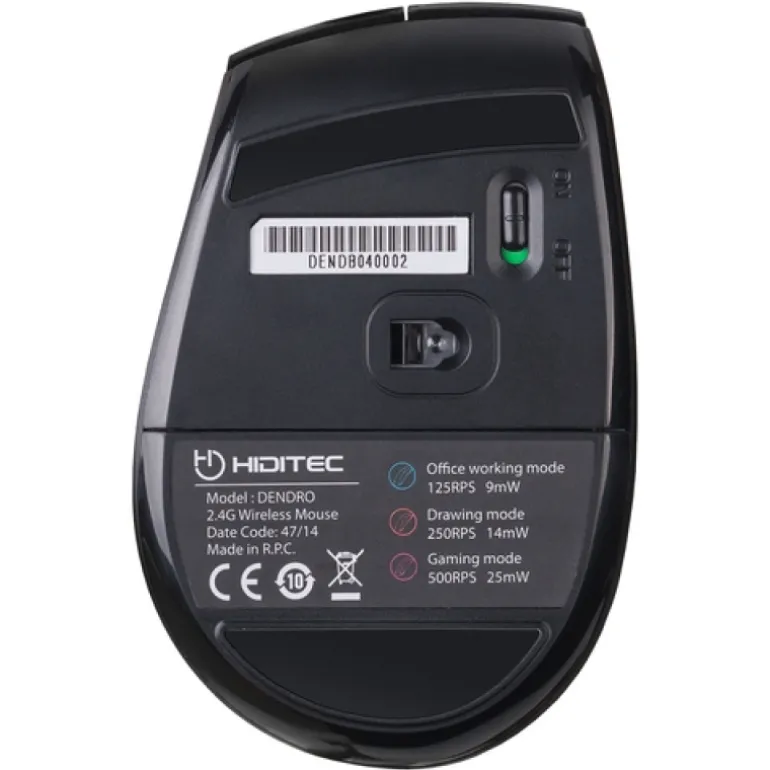 Ratón Hiditec Dendro Black 2000 Dpi