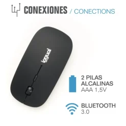 Ratón iggual Bluetooth BOM 1600 Dpi Negro