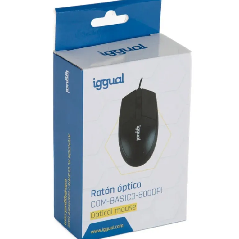 Ratón iggual COM-BASIC3 800Dpi Óptico Negro