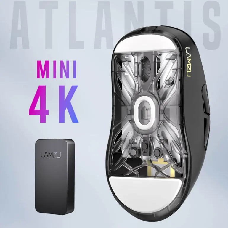 Ratón Lamzu Atlantis Mini 4K 26000 Dpi 51g Wireless Negro