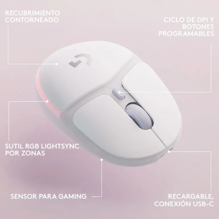 Ratón Logitech G705 RGB Lightsync 8200 Dpi Lightspeed Wireless Blanco