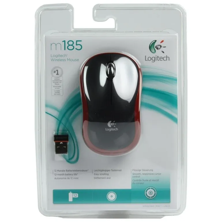 Ratón Logitech M185 Rojo