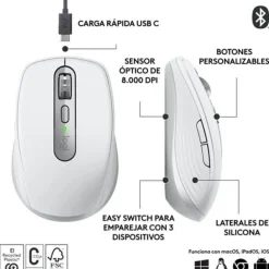 Ratón Logitech MX Anywhere 3S For Business 8000 Dpi Wireless Gris