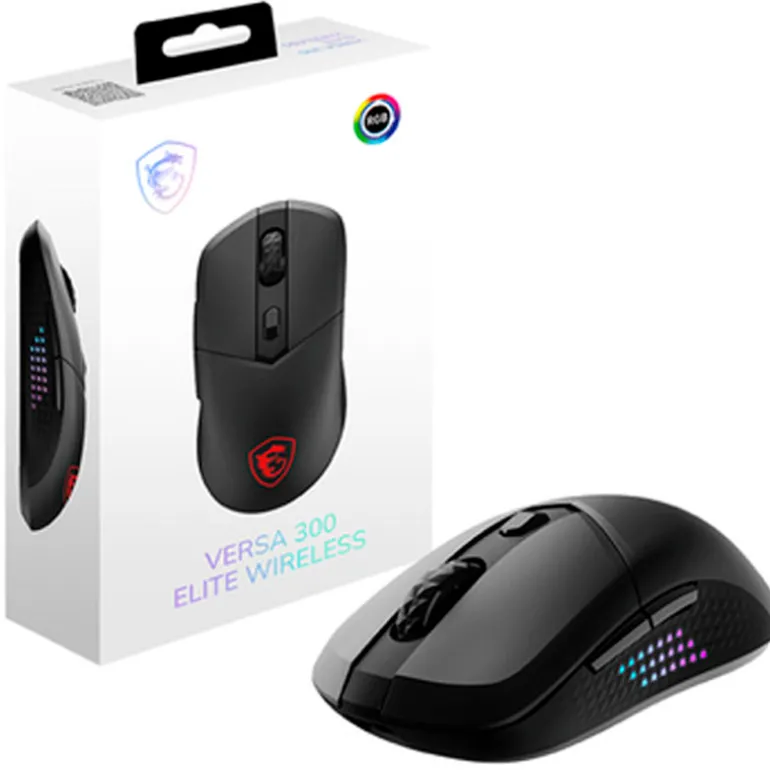 Ratón MSI VERSA 300 ELITE WIRELESS 6400 Dpi 65g RGB Negro