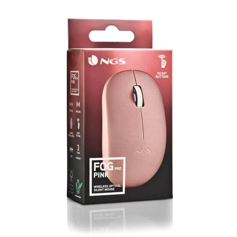 Ratón NGS Fog Pro 1000 Dpi Wireless Rosa