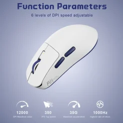 Ratón Royal Kludge RKM30 12000 Dpi 41g Wireless White Blue