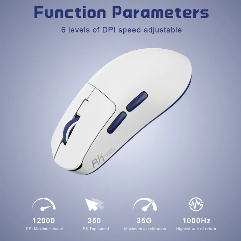 Ratón Royal Kludge RKM30 12000 Dpi 41g Wireless White Blue