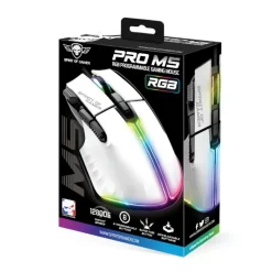 Ratón Spirit of Gamer Pro M5 Gaming 12800 Dpi RGB Blanco