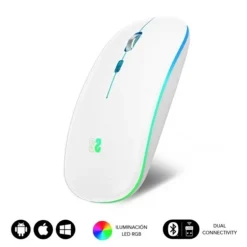 Ratón Subblim LED Dual Flat 1600 DPI Wireless RGB Blanco