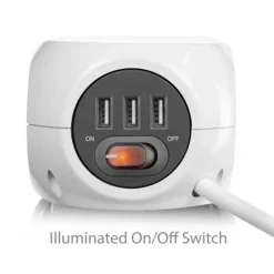 Regleta Ewent EW3939 Cubo 3 Tomas Schuko/USB Blanco