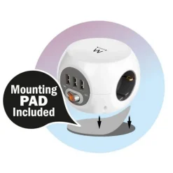Regleta Ewent EW3939 Cubo 3 Tomas Schuko/USB Blanco