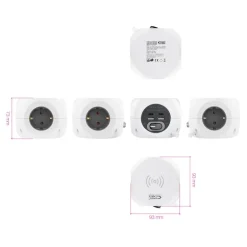 Regleta Nanocable Base Enchufe 2 USB-C + 2 USB-A Blanco