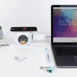 Regleta Nanocable Base Enchufe 2 USB-C + 2 USB-A Blanco