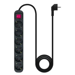 Regleta Nanocable Interruptor 6 Tomas 1.4m Negro
