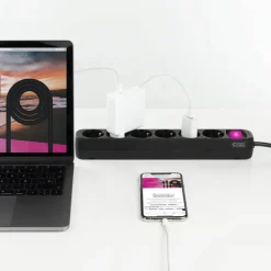 Regleta Nanocable Interruptor 6 Tomas 1.4m Negro