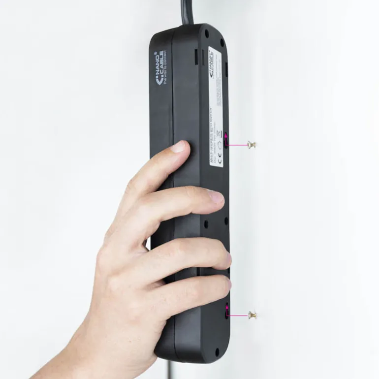 Regleta Nanocable Interruptor 4 Tomas 1.4m Negro