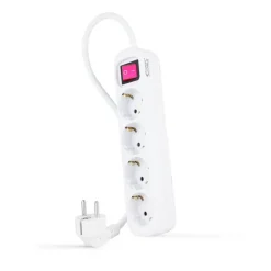 Regleta Nanocable Interruptor 4 Tomas 1.4m Blanco