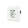 Roseta Nanocable Enchufe Pared Schuko + 2 USB 2.4A