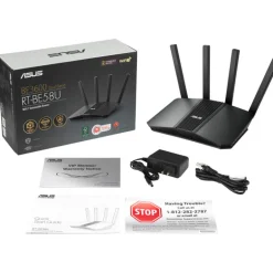 Router Mesh Asus RT-BE58U Wireless 6 Puertos Dual Band Wi-fi 7 Negro