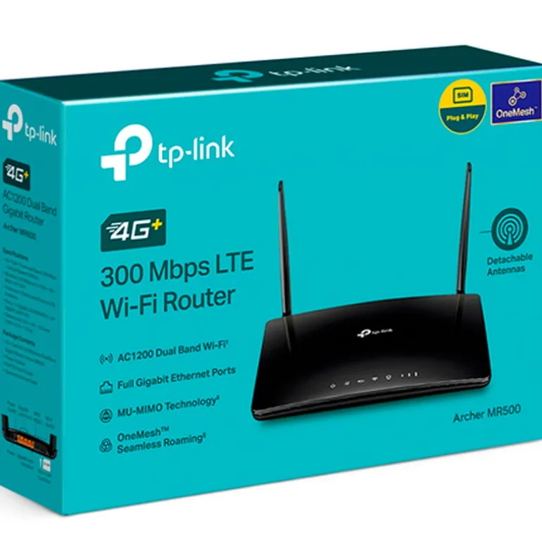 Router TP-Link Archer MR500 4G+LTE Wi-Fi AC1200 Dual Band 4 Puertos MU-MIMO