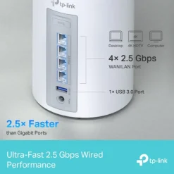 Router TP-Link Deco BE65 Wi-Fi 7 Mesh (2-Pack) Tribanda 4 Puertos 2.5 Gbps