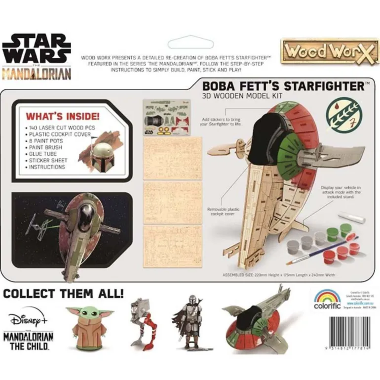 Réplica Woodwork Madera Para Pintar Star Wars Boba Fett Slave 1