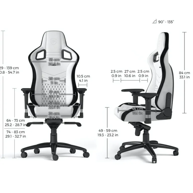 Silla Gaming Noblechairs Epic PU Cuero Blanco