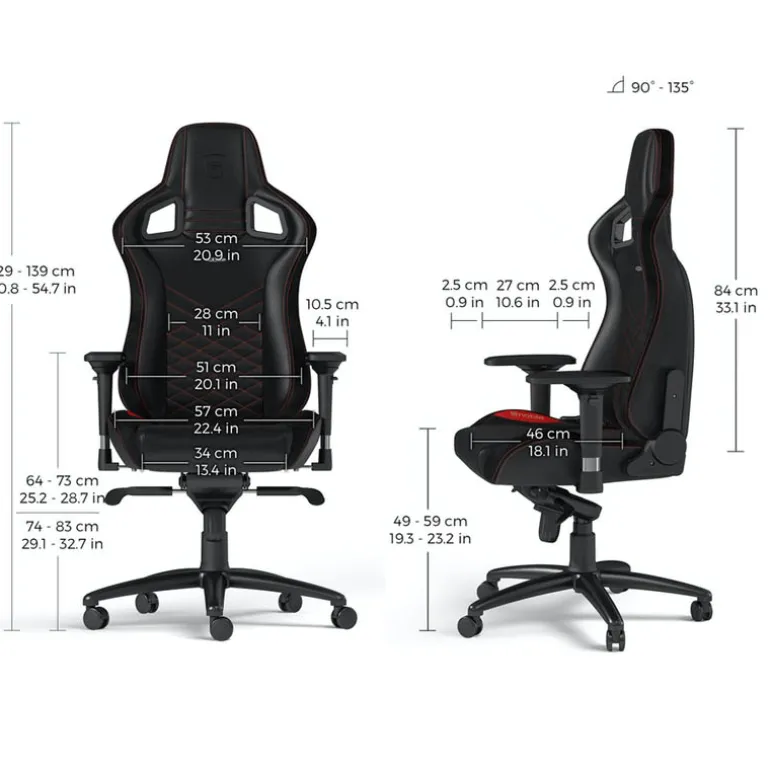 Silla Gaming Noblechairs Epic PU Cuero Negro Rojo