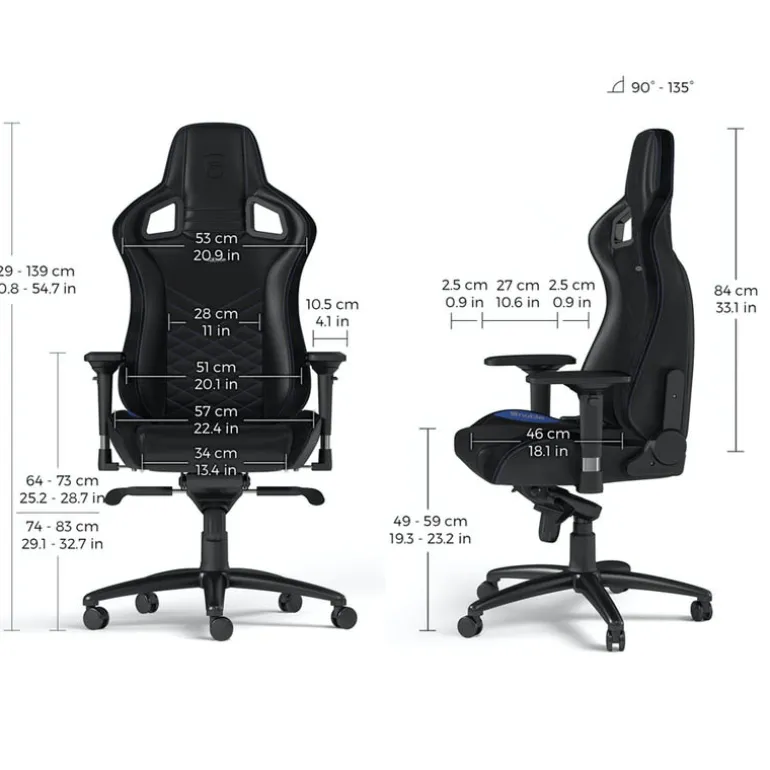 Silla Gaming Noblechairs Epic PU Cuero Azul