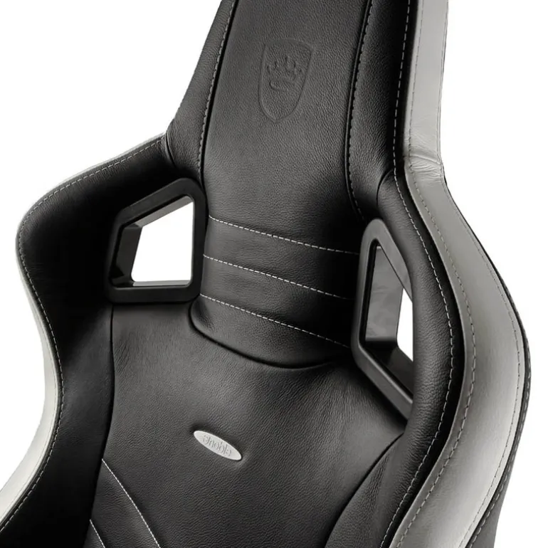 Silla Gaming Noblechairs Epic Real Cuero Blanco Rojo