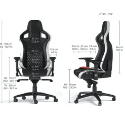 Silla Gaming Noblechairs Epic Real Cuero Blanco Rojo