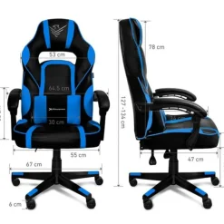 Silla Gaming Phoenix Trophy Cuero Negro/Azul