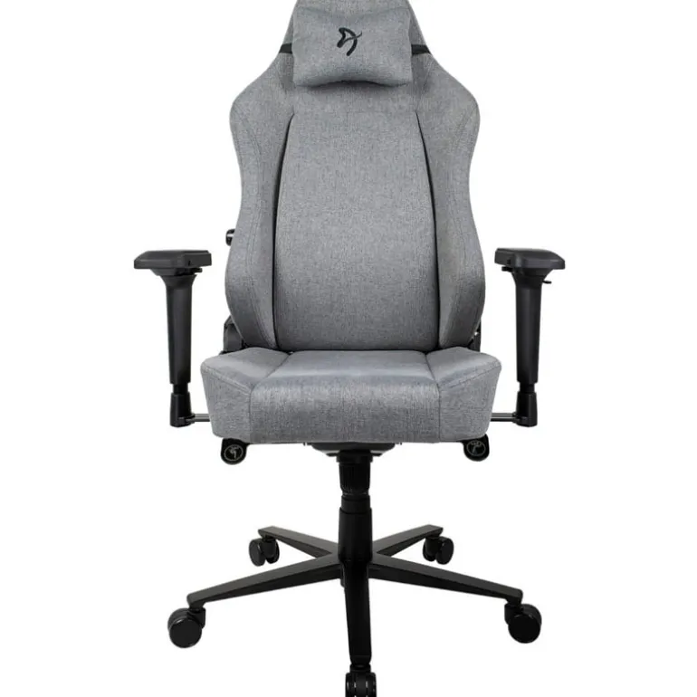 Silla Oficina Arozzi Primo Woven Fabric Gris Logo Negro