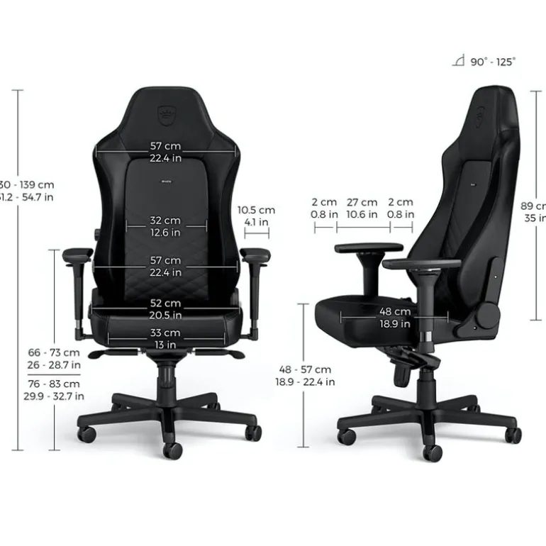 Silla Oficina Noblechairs Hero PU Cuero Negro