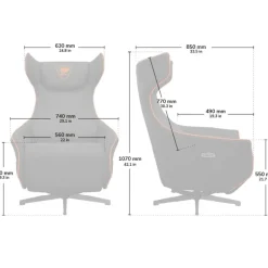 Sillón Gaming Cougar Magus Gris/Naranja