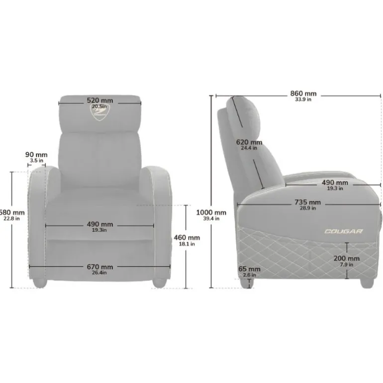 Sillón Gaming Cougar Ranger Elite Negro/Naranja