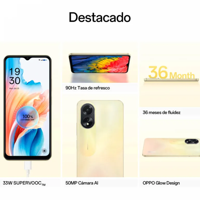 Smartphone/Móvil Oppo A38 6.56" 4GB 128GB 4G Dorado