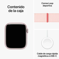 Smartwatch Apple Watch Series 9 45mm Caja Aluminio Rosa Correa Deportiva Rosa M/L