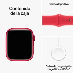 Smartwatch Apple Watch Series 9 41mm Caja Aluminio Correa Deportiva (PRODUCT) RED M/L